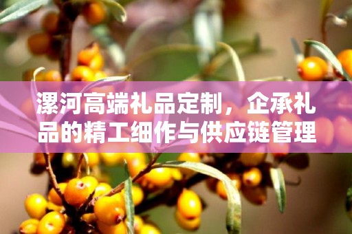 漯河高端礼品定制，企承礼品的精工细作与供应链管理艺术